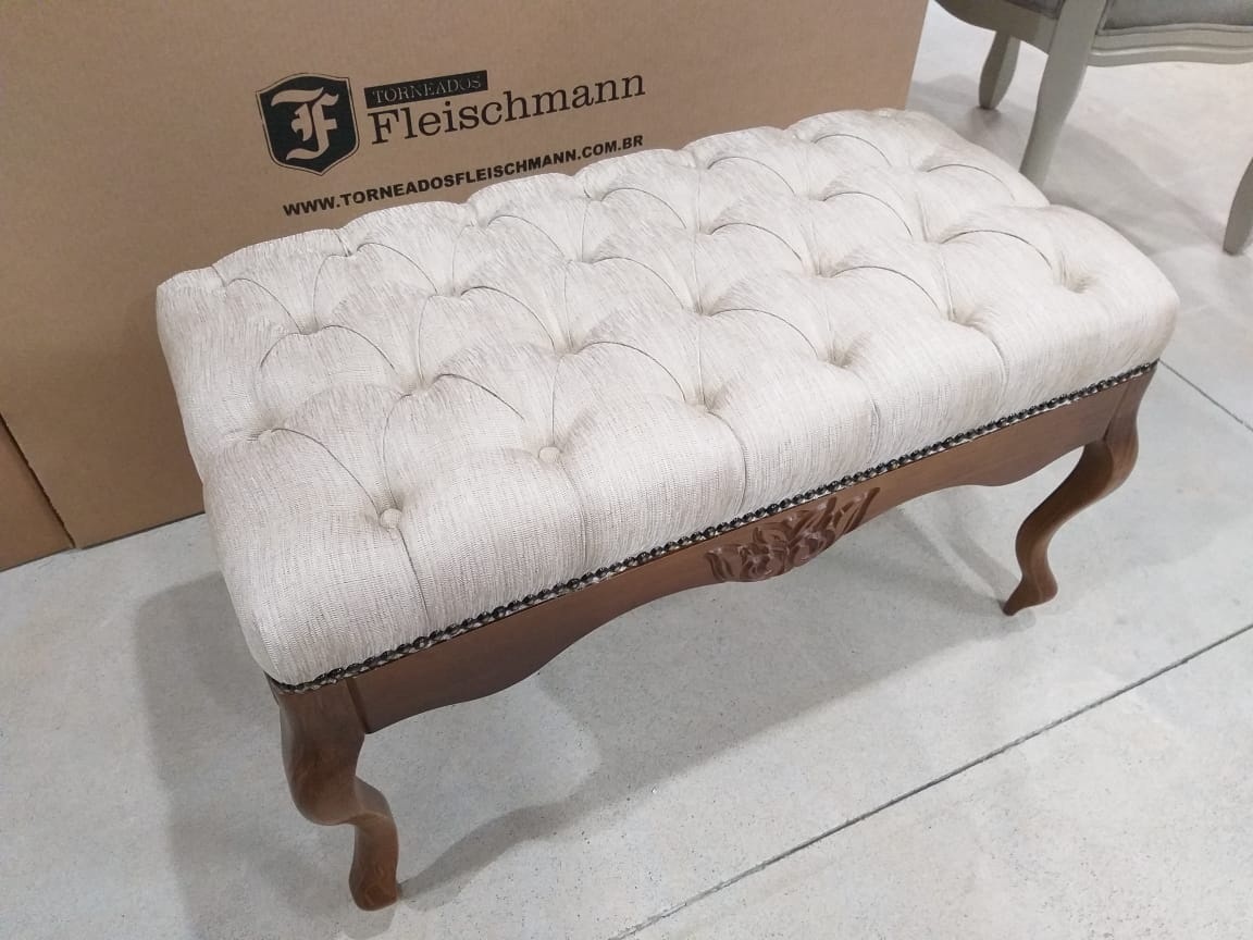 Puff Genova Imbuia com linho